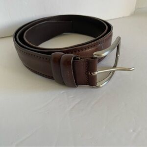 Vera Pelle Belt Men’s 451/35 Brown Leather Gold Buckle Hand Made In Italy 41”‎